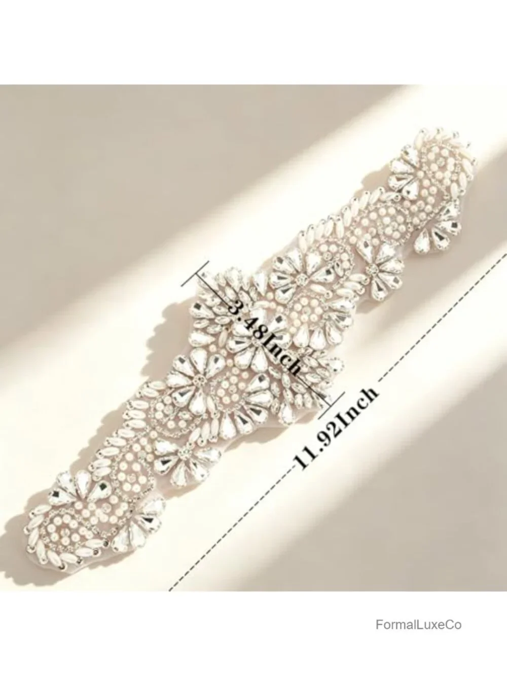 Rhinestone Applique Wedding Sash Belt for Bridal Dress DIY Crystal Beaded
